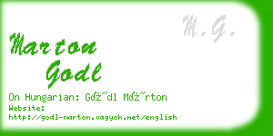 marton godl business card