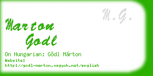 marton godl business card